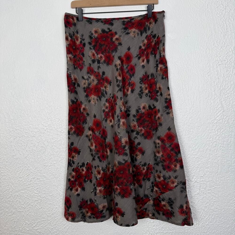 Sundance Floral Wool Midi Skirt Romantic Size 10